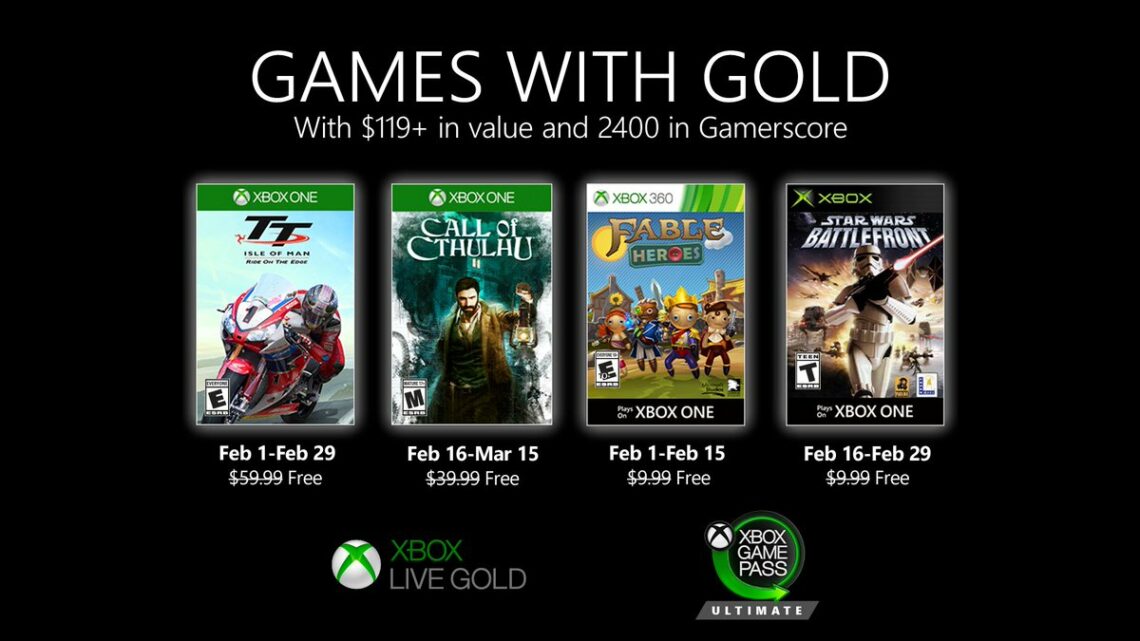 Nuevos juegos de febrero con Xbox «Games with Gold»: Star Wars Battlefront, Call of Cthulhu y más