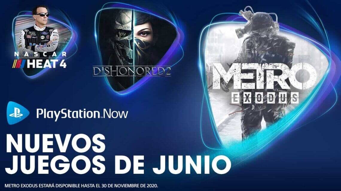 PlayStation Now añade 8 nuevos juegos para junio, entre ellos Dishonored 2, Metro Exodus y Nascar Heat 4